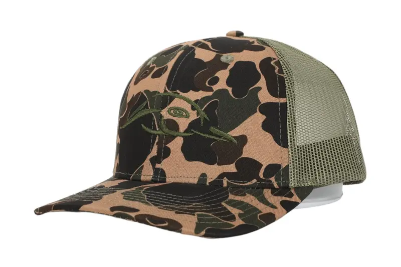 Af Waterfowl Afw Logo Trucker Hat – Old-School Brown & Green Mesh Cap 1