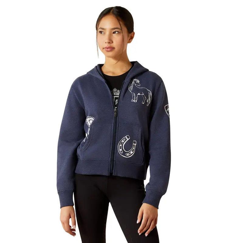 Ariat Youth Spiffy Full-Zip Equestrian Hoodie – Sporty Ride-Ready Layer 1