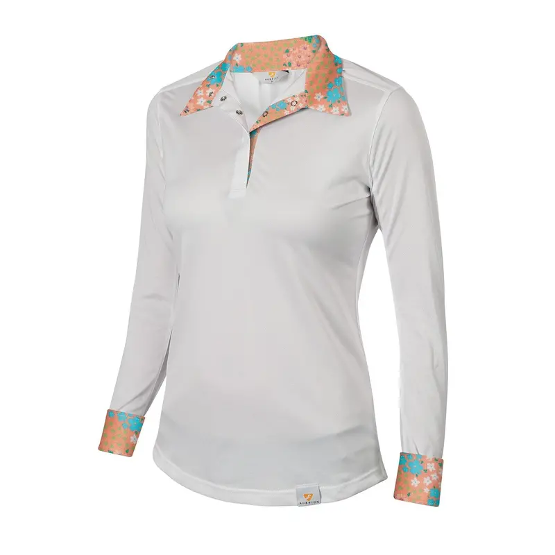 Aubrion Girls' Long-Sleeve Equestrian Show Shirt 1