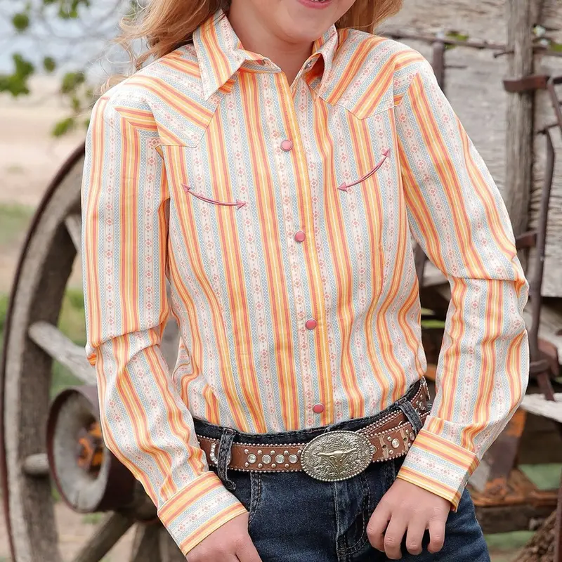 Cruel Girl Peach Western Stripe Top – Casual Ranch Wear 1