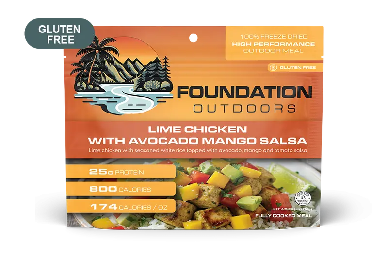 Foundation Outdoors Lime Chicken With Avocado & Mango Salsa – Freeze-Dried Meal 1