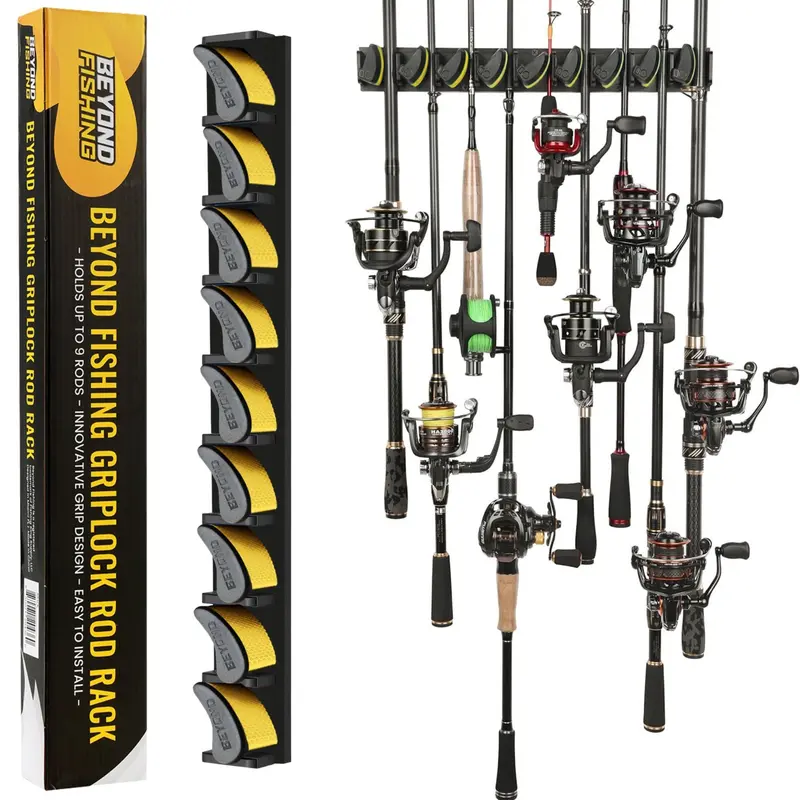 Griplock Vertical Fishing Rod Rack – Space-Saving Wall Mount By Beyond Fishing 1