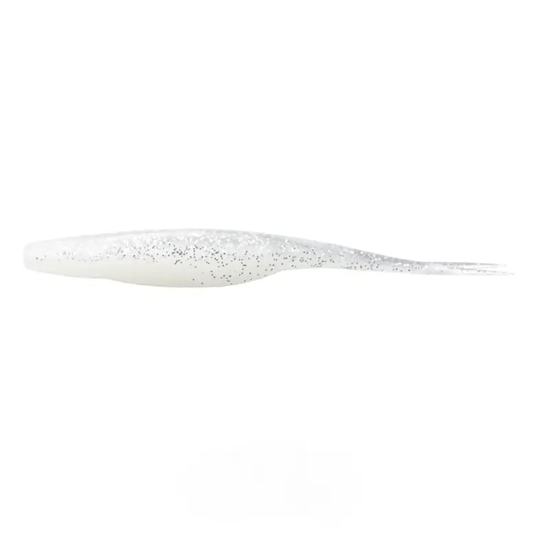Just Lures 5-Inch White Minnow Lure With Silver Glitter Finish 1