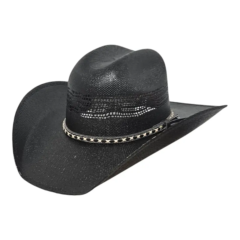 Justin Black Bangora Straw Hat – Gone Country Premium 218 Weave 1