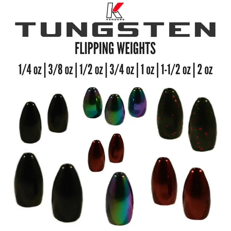 Kenders Tungsten Flipping Weights – Dense, Compact Sinkers For Heavy Cover Penetration 1