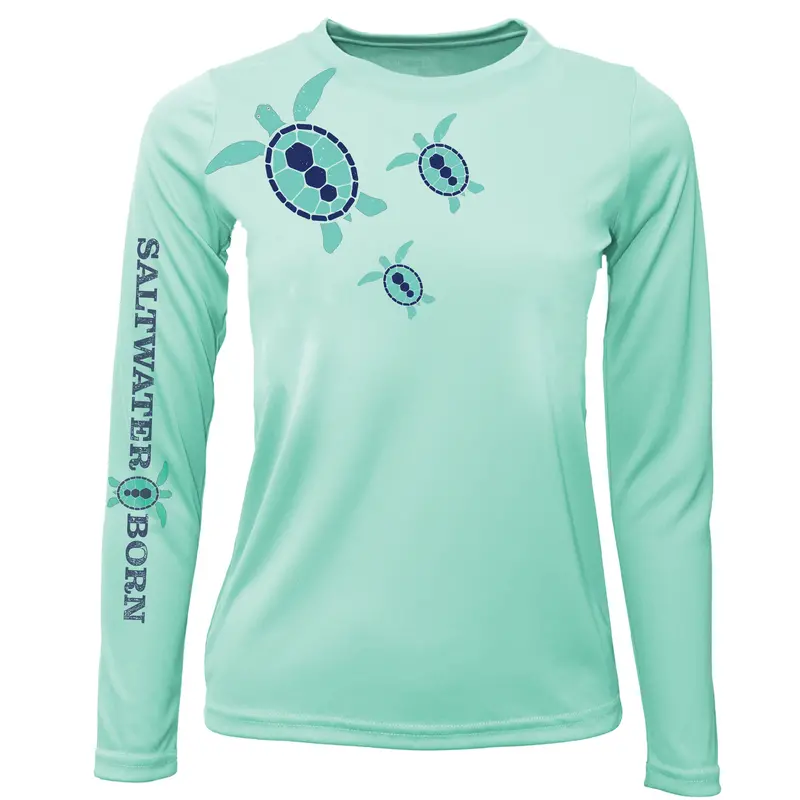 Key West Baby Turtles Girls Long Sleeve Upf 50+ Dry-Fit Shirt 1