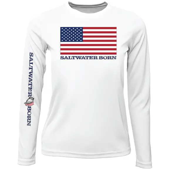 Key West Usa Born Girls Long Sleeve Upf 50+ Dry-Fit Shirt 1