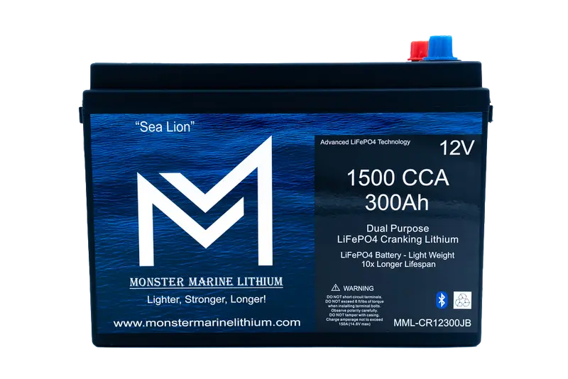 Monster Marine Sea Lion 1500 Cca 300Ah Dual-Purpose Lithium Cranking & Deep-Cycle Battery With Bluetooth 1