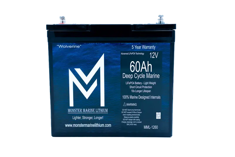 Monster Marine Wolverine 12V 60Ah Deep-Cycle Marine Lithium Battery 1