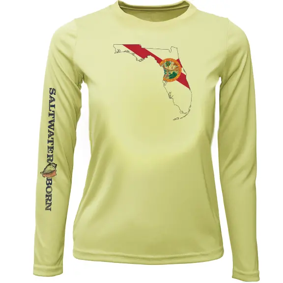 Saltwater Born Florida State Girls' Upf 50+ Long Sleeve Dry-Fit Shirt 1