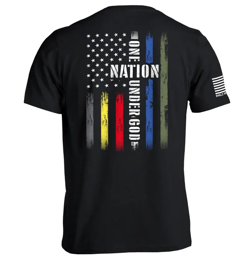 Shield Republic First Responder Flag Hat – ‘One Nation Under God’ Patriotic Design 1